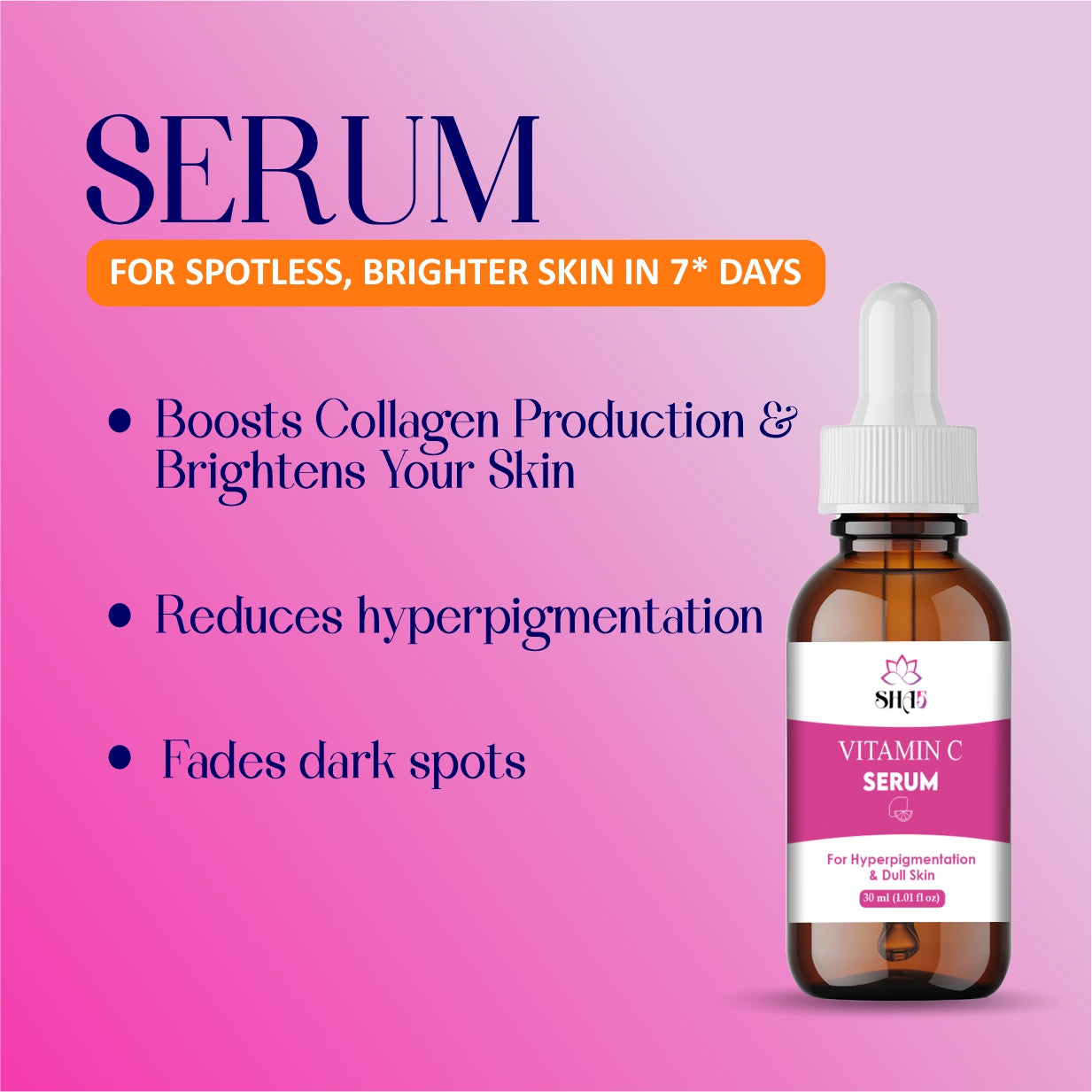 Vitamin C Serum for Face – 20% Pure Vitamin C + Hyaluronic Acid + Vitamin E – Anti Aging & Brightening Serum – Reduces Wrinkles, Dark Spots & Fine Lines