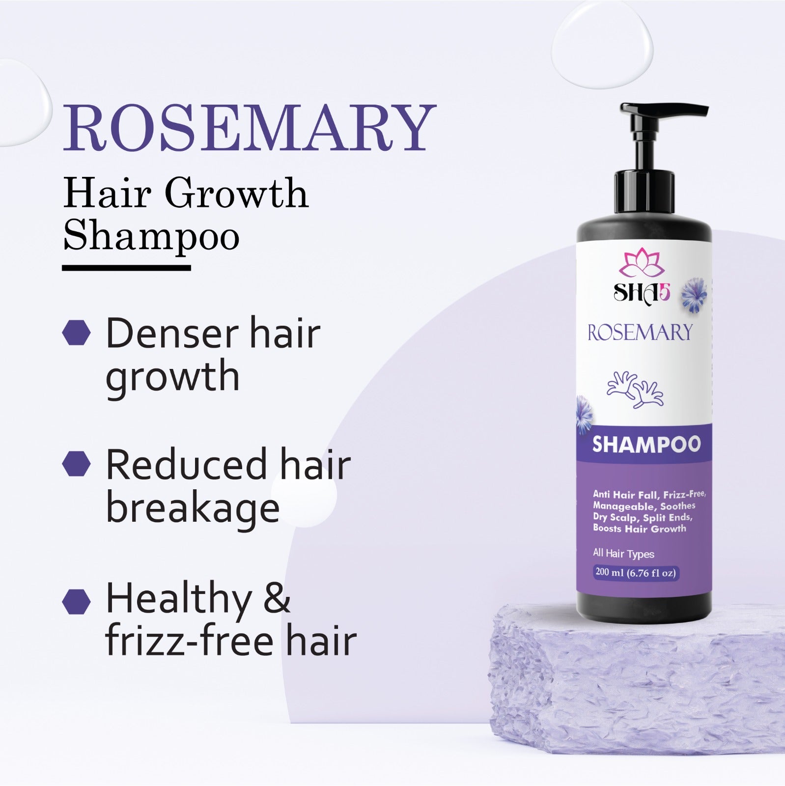 Rosemary Shampoo for Hair Growth – Sulfate-Free, Natural Thickening Shampoo with Biotin & Peppermint – Nourishing Scalp Treatment for Thinning Hair & Dry Scalp – Men & Women