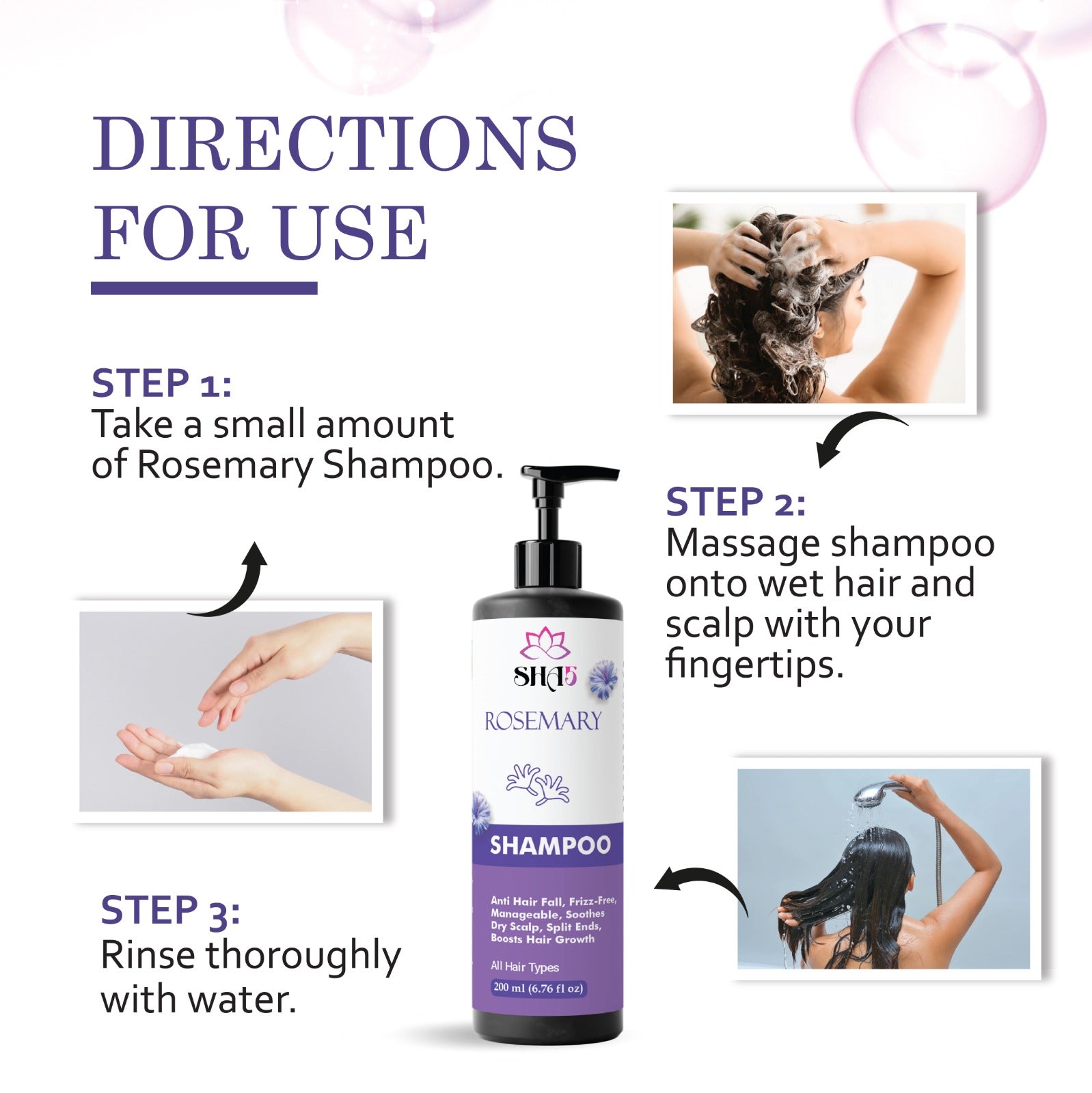 Rosemary Shampoo for Hair Growth – Sulfate-Free, Natural Thickening Shampoo with Biotin & Peppermint – Nourishing Scalp Treatment for Thinning Hair & Dry Scalp – Men & Women